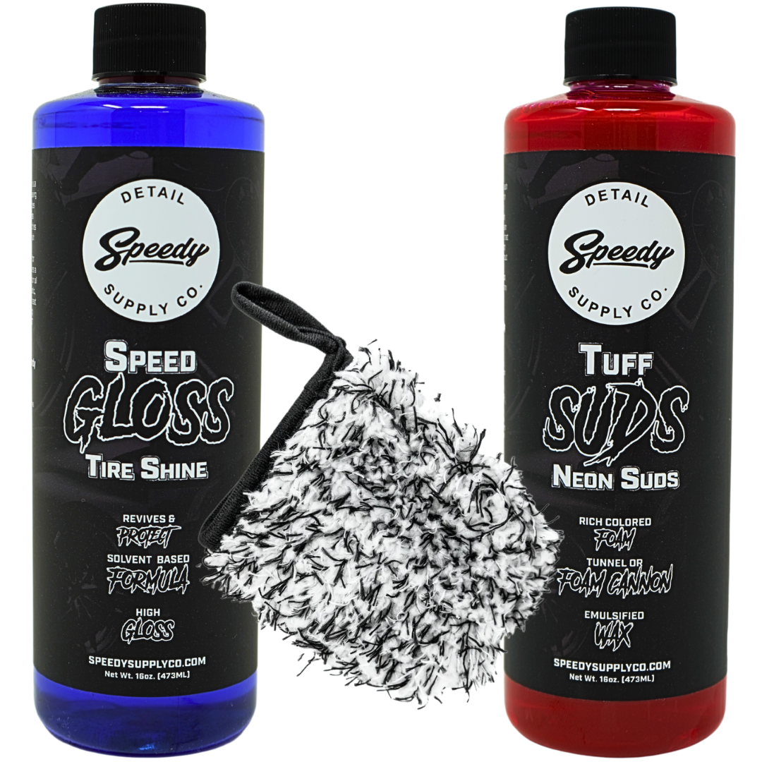 TIRE SHINE, WHEEL SHAMPOO & WHEEL MITT BUNDLE