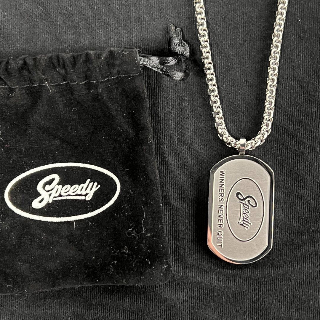 WINNERS NEVER QUIT DOG TAGS